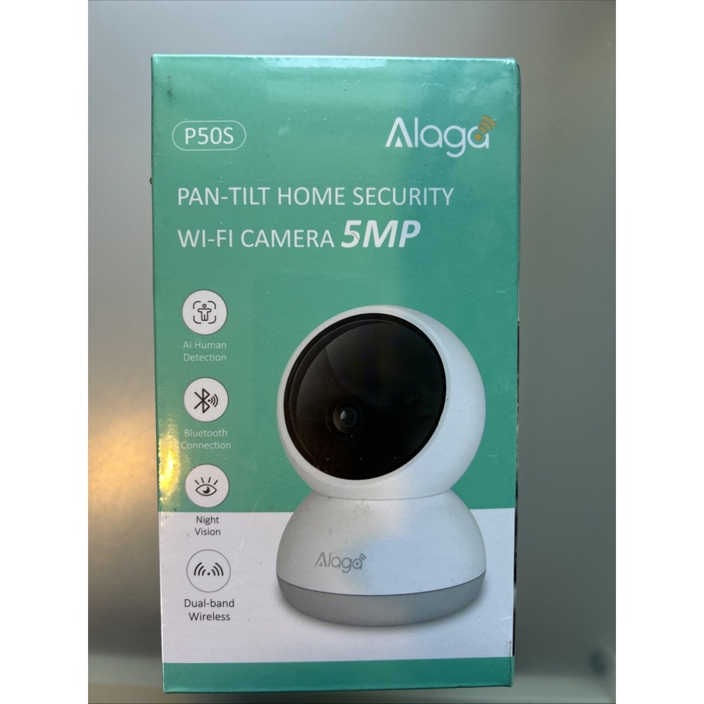 Alaga 3K 360° Pan-Tilt Home Security Wi-Fi Cam • AI Detect, NV, 2-Way Audio, 5MP
